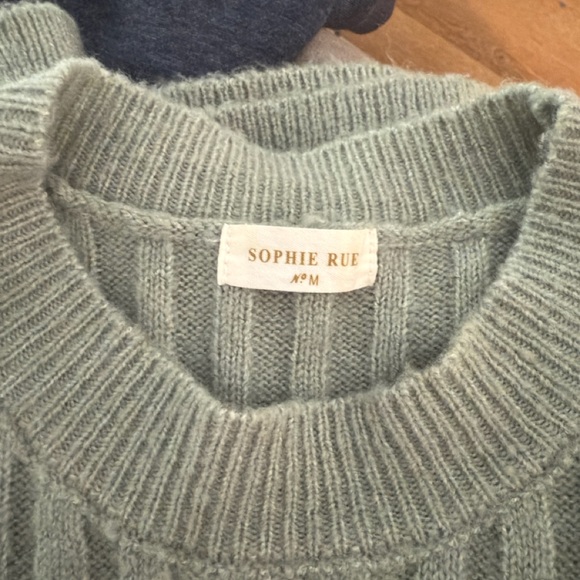 SAGE GREEN WOMEN’S RIBBED KNIT SWEATER SIZE MEDIUM - Picture 3 of 4